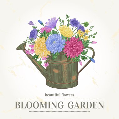 çiçekler ve bakır bir sulama olabilir.