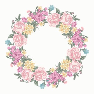 Çiçek çelenk yuvarlak.