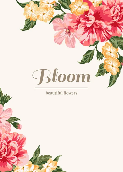 Convite com flores coloridas . —  Vetores de Stock