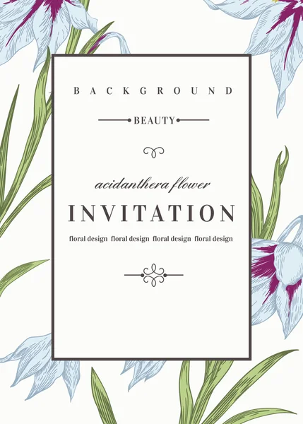 Çiçeklerle düğün davetiyesi.