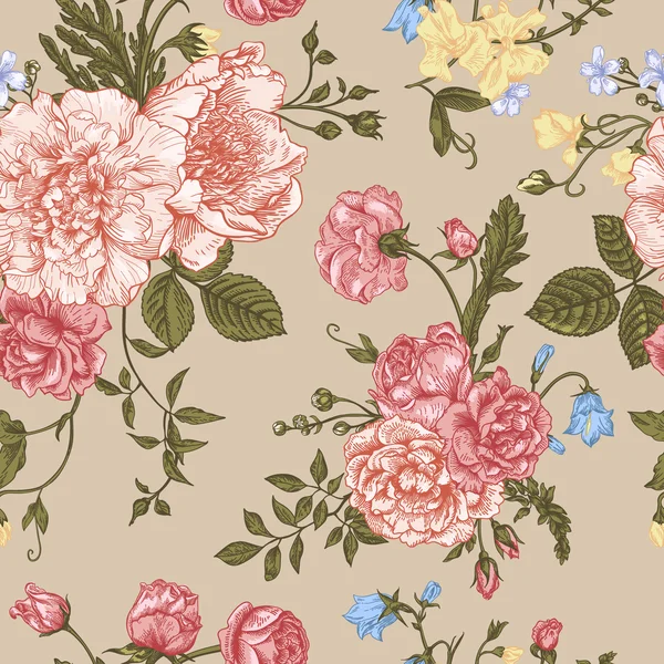 Çiçeklerle kusursuz desen.