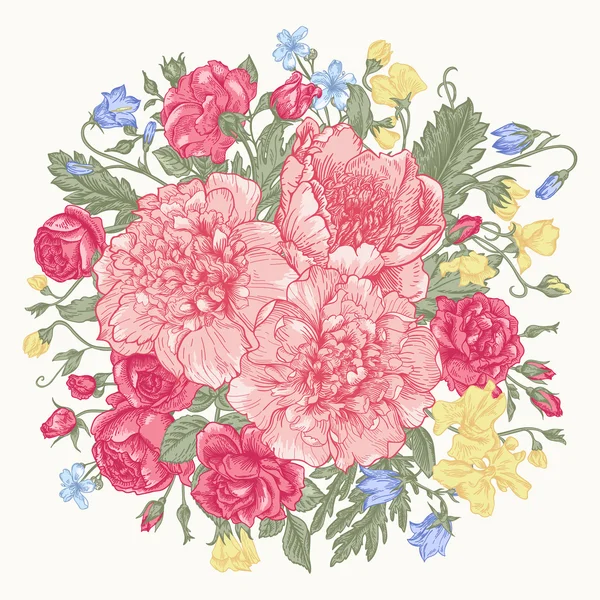 Ramo de flores de verano . — Vector de stock