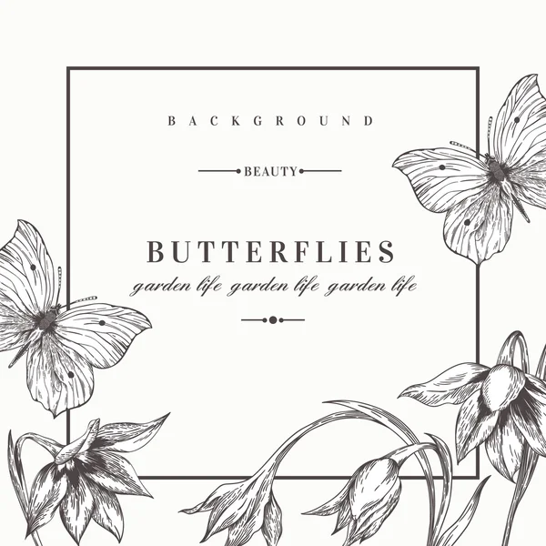 çiçekler ve kelebekler arka plan.