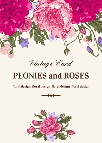 Tarjeta floral vintage . — Vector de stock