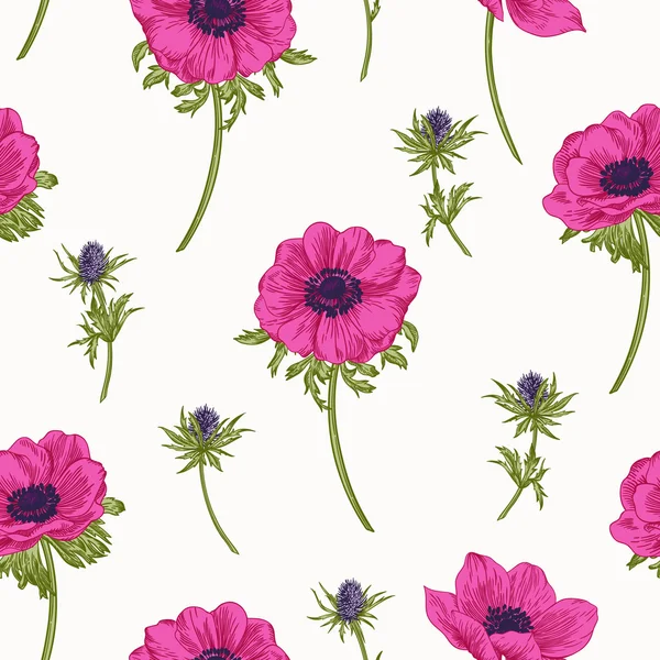 Seamless  pattern  flowers — Stock Vector
