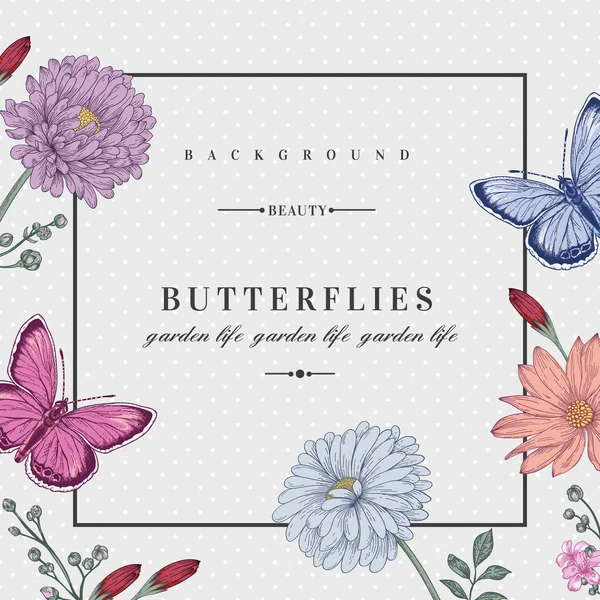 Çiçekli ve kelebekli desen.