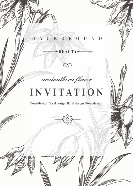 Wedding invitation  with flowers. Royalty Free Stock Illustrations