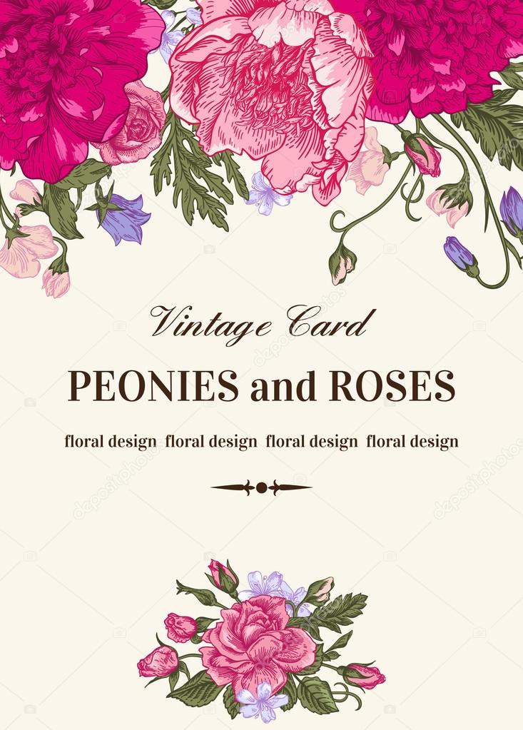 Vintage floral card. — Stock Vector © Lisla 73776865