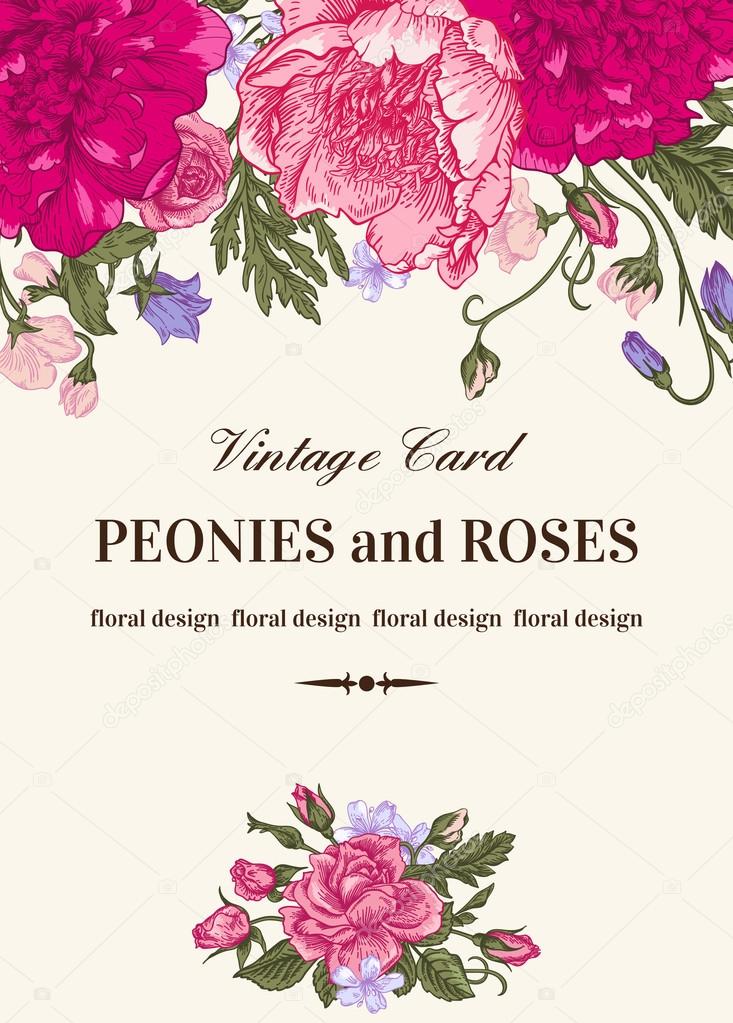 Vintage floral card.