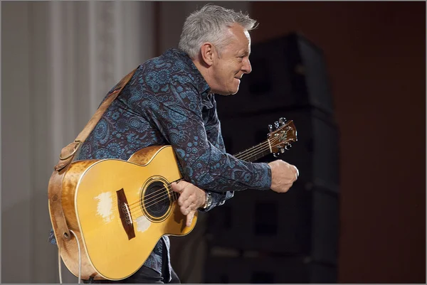 Famous guitar player Tommy Emmanuel playing on a concert in Moscow April 8, 2014, Russia. Photo taken on: April 08th, 2014 — Stock Photo, Image