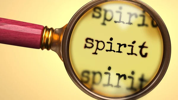 Вивчення Вивчення Духу Показаного Збільшення Скла Духу Слова Щоб Символізувати — стокове фото