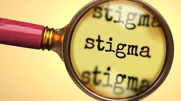 Onderzoek Studie Stigma Toonde Als Een Vergrootglas Woord Stigma Symboliseren — Stockfoto