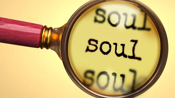 영혼을 살피고 연구하라 영혼을 분석하고 탐구하고 배우고 영혼을 자세히 살펴보는 — 스톡 사진