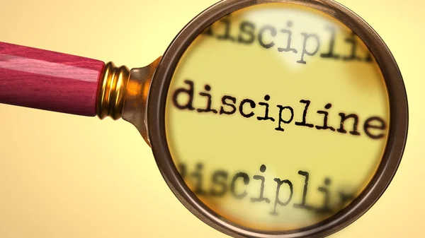Esaminare Studiare Disciplina Mostrato Come Una Lente Ingrandimento Disciplina Parola — Foto Stock