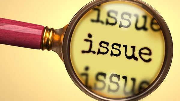 Examine Study Issue Showed Magnify Glass Word Issue Symbolize Process — Stock Photo, Image