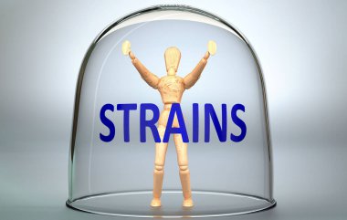 Süzgeçler bir insanı dünyadan ayırabilir ve sınırlayan ve zapt eden görünmez bir izolasyon içine kilitlenebilir - bir insan figürü olarak resmedilmiş bir ifade, üç boyutlu illüstrasyon