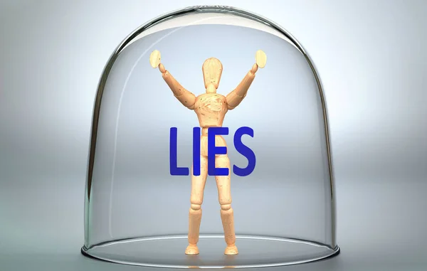 Las Mentiras Pueden Separar Una Persona Del Mundo Encerrar Aislamiento — Foto de Stock