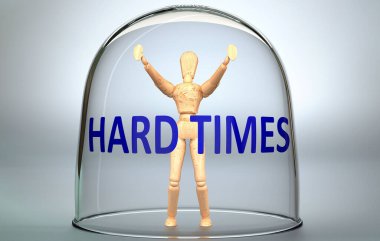 Zor zamanlar bir insanı dünyadan ayırabilir ve bir insan figürü olarak resmedilmiş bir izolasyona kilitlenebilir.