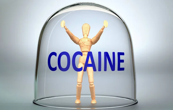 Cocaine Can Separate Person World Lock Invisible Isolation Limits Restrains — Stock Photo, Image