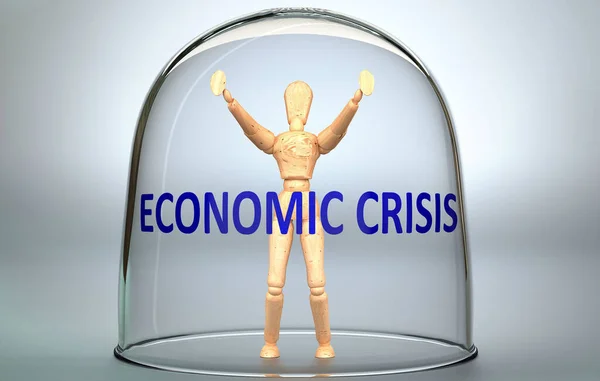 Crisi Economica Può Separare Una Persona Dal Mondo Chiudere Isolamento — Foto Stock
