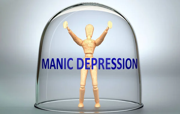 Маніакальна Депресія Може Відокремити Людину Від Світу Замкнутися Ізоляції Яка — стокове фото
