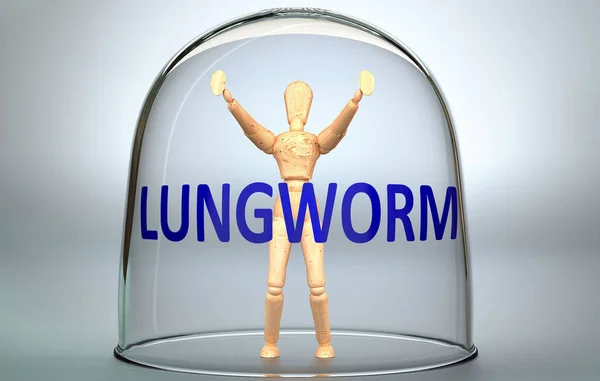 Lungworm Can Separate Person World Lock Invisible Isolation Limits Restrains — Stock Photo, Image