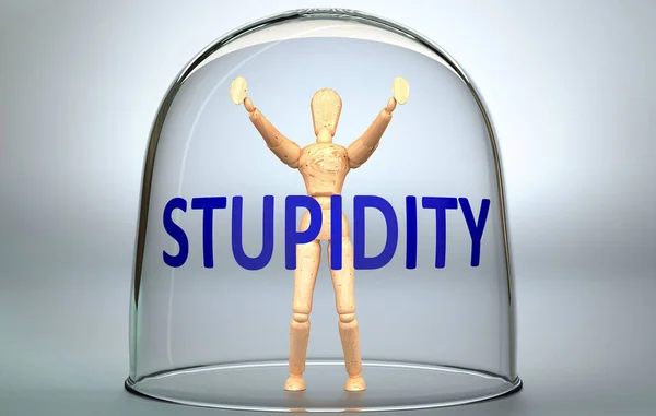 Estupidez Puede Separar Una Persona Del Mundo Encerrar Aislamiento Invisible — Foto de Stock
