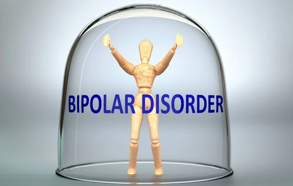 Bipolar Bozukluk Bir Insanı Dünyadan Ayırabilir Bir Bardağın Içinde Bipolar — Stok fotoğraf