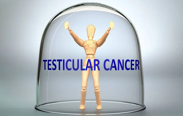 Câncer Testicular Pode Separar Uma Pessoa Mundo Bloquear Isolamento Que — Fotografia de Stock