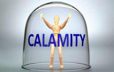 Calamity bir insanı dünyadan ayırabilir ve sınırlayan ve sınırlayan görünmez bir izolasyon içine kilitlenebilir. Calamity, 3d çizimi ile bir camın içine kilitlenmiş bir insan figürü olarak resmedilir.