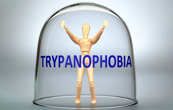 Trypanophobia Can Separate Person World Lock Isolation Limits Pictured Human — ストック写真