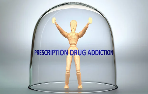 Voorgeschreven Drugsverslaving Kan Een Persoon Scheiden Van Wereld Lock Afgebeeld — Stockfoto
