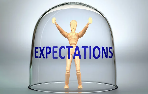 Expectations Can Separate Person World Lock Isolation Limits Pictured Human — Stock Photo, Image