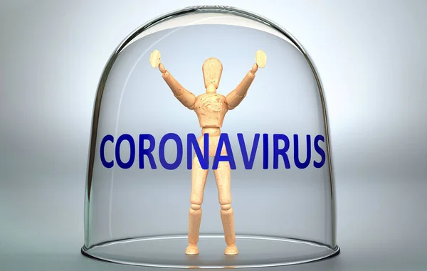 Coronavirus Puede Separar Una Persona Del Mundo Encerrar Aislamiento Que —  Fotos de Stock