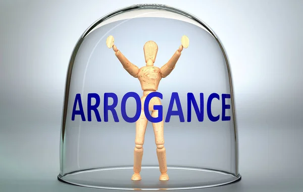 Arrogancia Puede Separar Una Persona Del Mundo Bloquear Aislamiento Invisible — Foto de Stock