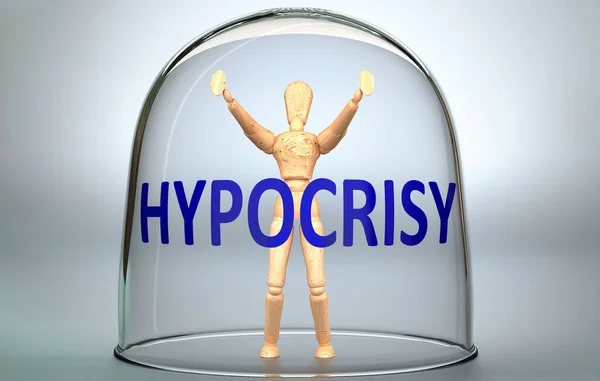 Hipocresía Puede Separar Una Persona Del Mundo Encerrar Aislamiento Invisible — Foto de Stock