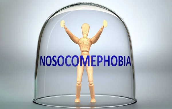 Nosocomofobia Puede Separar Una Persona Del Mundo Encerrar Aislamiento Que — Foto de Stock