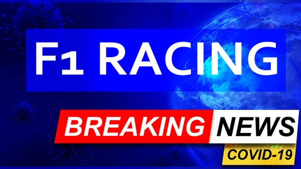 Covid Racing Breaking News Stilizált Kék Hírképernyő Hírek Kapcsolatos Corona — Stock Fotó