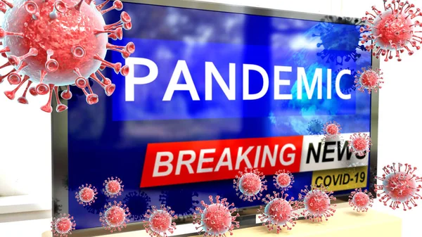 Covid Pandemic Set Showing Breaking News Pictured Set Corona Pandemic — Stock Photo, Image