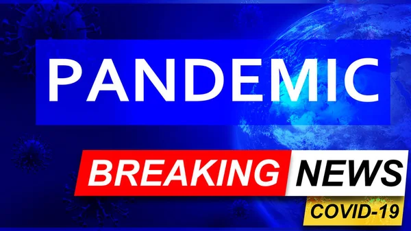 Covid Pandemic Breaking News Stylized Blue News Screen News Related — Stock Photo, Image