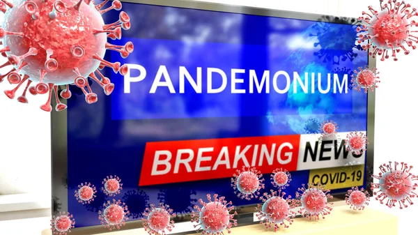 Covid Pandemonium Set Showing Breaking News Pictured Set Corona Pandemonium — Stock Photo, Image