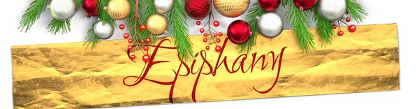 Epiphanie Carte Noël Blanche Avec Fond Clair Papier Emballage Cadeau — Photo