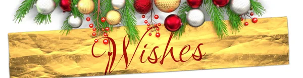 Desejos Cartão Natal Branco Com Fundo Claro Papel Embalagem Dourado — Fotografia de Stock