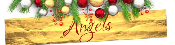 Ángeles Tarjeta Blanca Navidad Con Fondo Claro Papel Regalo Oro — Foto de Stock