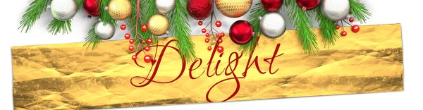 Delizia Bianco Biglietto Natale Con Sfondo Chiaro Carta Regalo Oro — Foto Stock