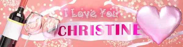 Amo Christine Casamento Valentine Apenas Para Dizer Que Amo Cartão — Fotografia de Stock