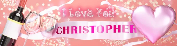 Amo Christopher Boda San Valentín Simplemente Decir Que Amo Tarjeta — Foto de Stock