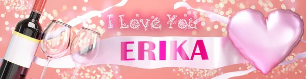 Amo Erika Boda San Valentín Simplemente Para Decir Amo Tarjeta —  Fotos de Stock