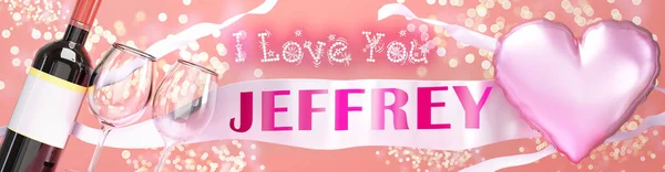 Amo Jeffrey Casamento Valentim Apenas Para Dizer Que Amo Cartão — Fotografia de Stock