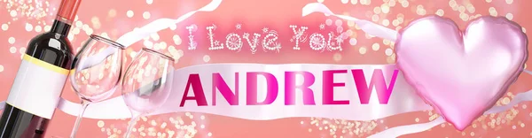 Amo Andrew Boda San Valentín Simplemente Decir Que Amo Tarjeta — Foto de Stock